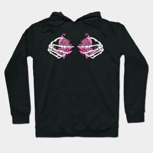 Skeleton Hand Butterfly Ribbon Breast Cancer Halloween Hoodie